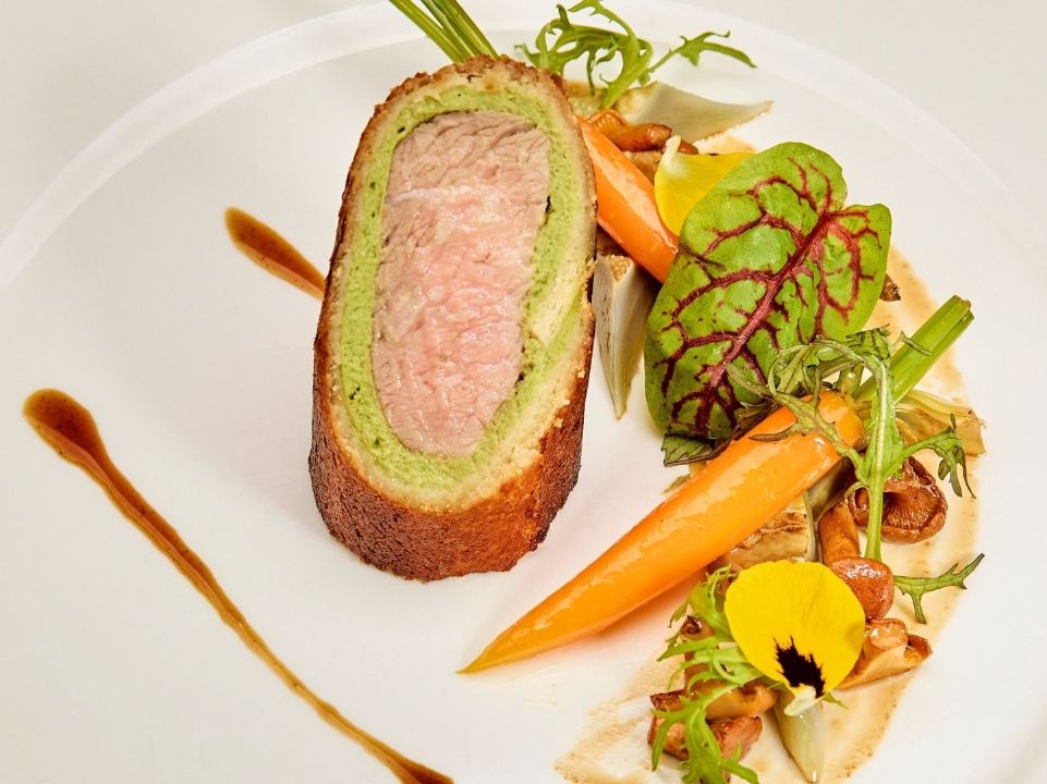 Vitello ticinese in crosta di pane e gallinacci, Chef Moreschi